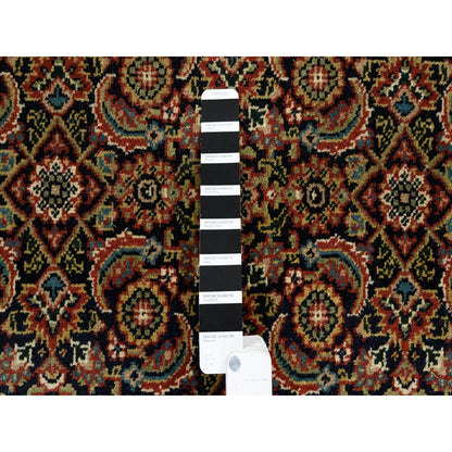 Fine Oriental Wool Hand Knotted Rug Black Rust Red 4.0X14.3 -O063341