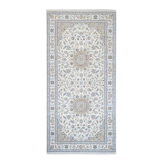 Fine Oriental Wool Hand Knotted Rug Ivory Ivory 8.0X16.2 -O063395