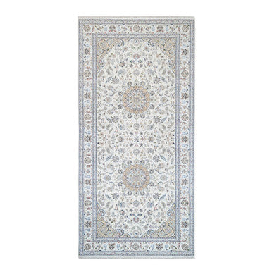 Fine Oriental Wool Hand Knotted Rug Ivory Ivory 8.0X16.2 -O063395