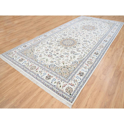 Fine Oriental Wool Hand Knotted Rug Ivory Ivory 8.0X16.2 -O063395