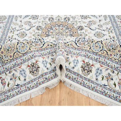 Fine Oriental Wool Hand Knotted Rug Ivory Ivory 8.0X16.2 -O063395
