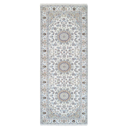 Fine Oriental Wool Hand Knotted Rug Ivory Ivory 4.1X12.0 -O063399