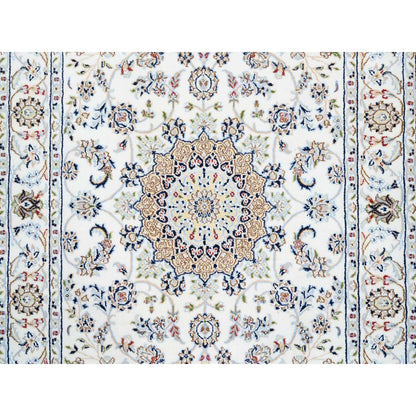 Fine Oriental Wool Hand Knotted Rug Ivory Ivory 4.1X12.0 -O063399