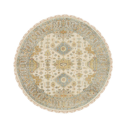 Heriz Wool Hand Knotted Rug Ivory Ivory 6.1X6.0 -O063419