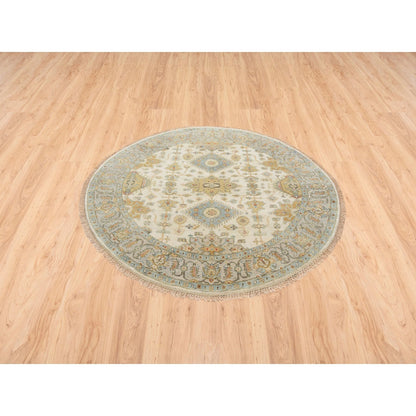 Heriz Wool Hand Knotted Rug Ivory Ivory 6.1X6.0 -O063419