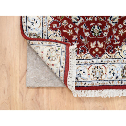 Fine Oriental Wool Hand Knotted Rug Red Ivory 2.0X3.3 -O063453