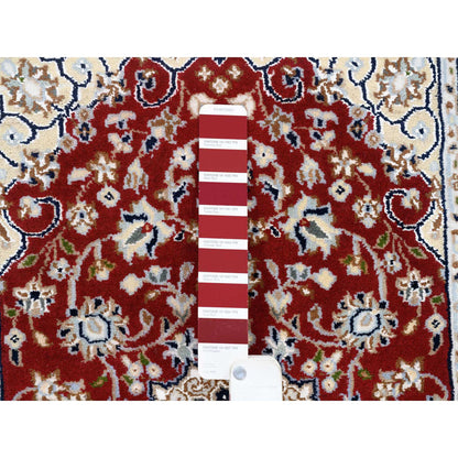 Fine Oriental Wool Hand Knotted Rug Red Ivory 2.0X3.3 -O063453