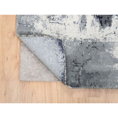 Modern and Contemporary Wool & Silk Hand Knotted Rug Grey No Border 4.1X6.0 -O063462
