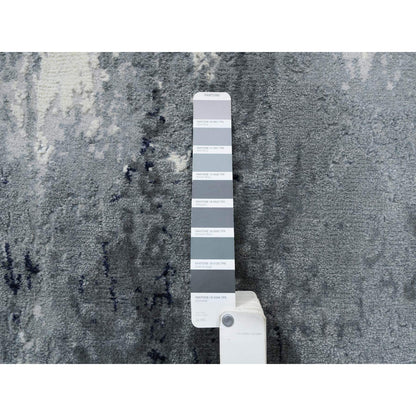 Modern and Contemporary Wool & Silk Hand Knotted Rug Grey No Border 4.1X6.0 -O063462