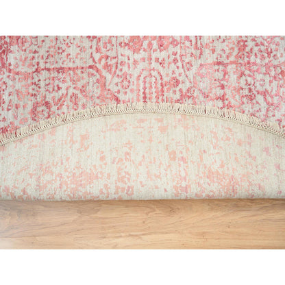 Transitional Wool & Silk Hand Knotted Rug Ivory No Border 8.9X8.9 -O063469