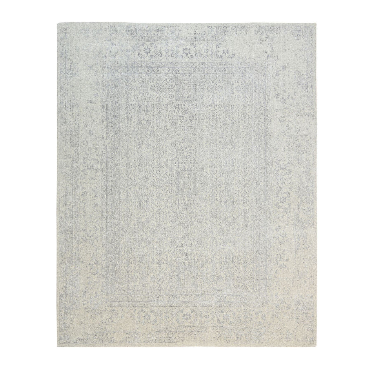 Beige 8'0" x 10'1" Modern and Contemporary Handloom Wool/Silk Rug - Sku: O063479