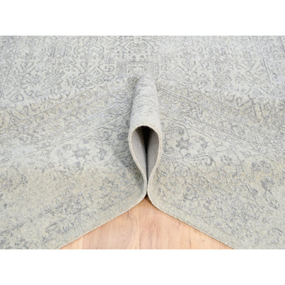 Modern and Contemporary Wool & Silk Hand Loomed Rug Beige No Border 8.0X10.1 -O063479