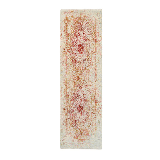 Modern and Contemporary Wool & Silk Hand Knotted Rug Pink No Border 2.4X8.0 -O063482