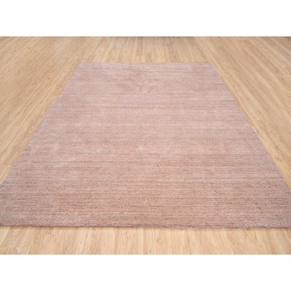 Modern and Contemporary Wool Hand Loomed Rug Pink No Border 8.2X10.0 -O063489