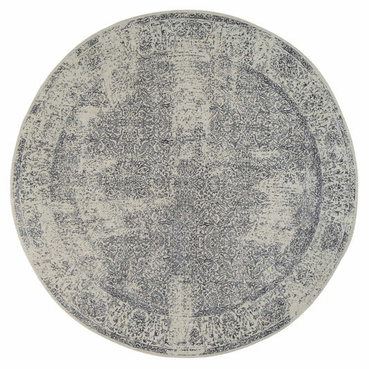 Modern and Contemporary Wool & Silk Hand Loomed Rug Grey No Border 10.0X10.0 -O063504