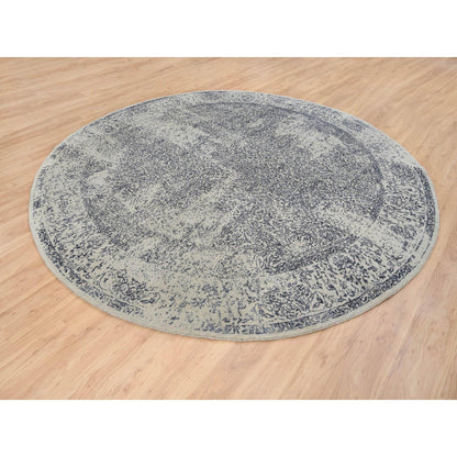 Modern and Contemporary Wool & Silk Hand Loomed Rug Grey No Border 10.0X10.0 -O063504