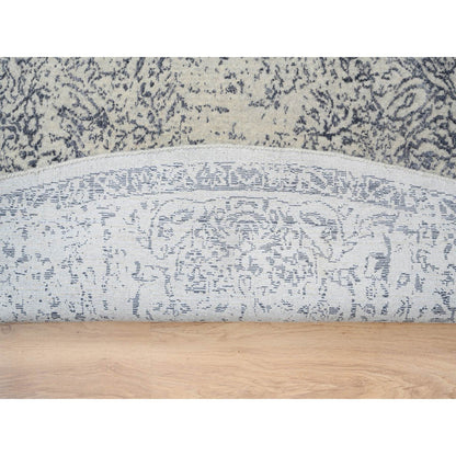 Modern and Contemporary Wool & Silk Hand Loomed Rug Grey No Border 10.0X10.0 -O063504