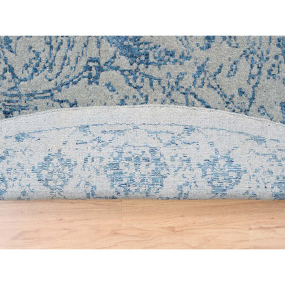 Transitional Wool & Silk Hand Loomed Rug Blue No Border 12.0X12.0 -O063506