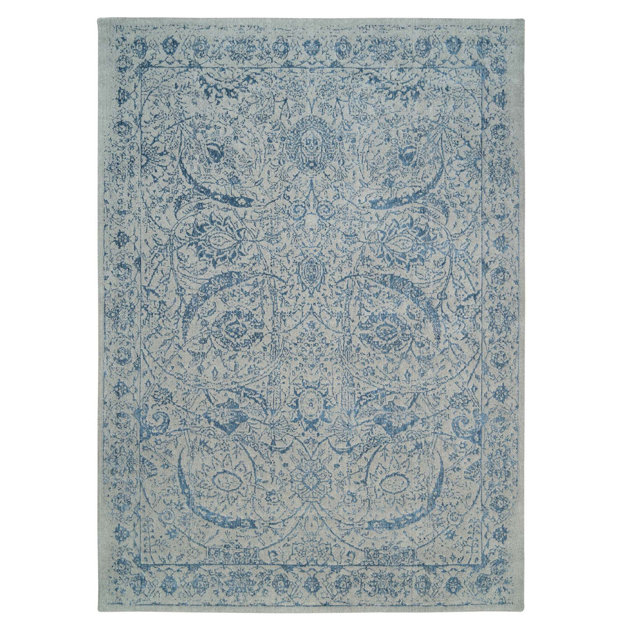 Transitional Wool & Silk Hand Loomed Rug Blue No Border 10.0X14.0 -O063508