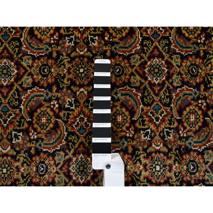 Fine Oriental Wool Hand Knotted Rug Black Red 4.0X10.1 -O063540