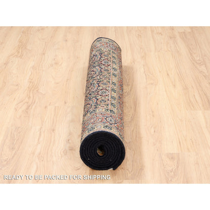 Fine Oriental Wool Hand Knotted Rug Black Red 4.0X10.1 -O063540