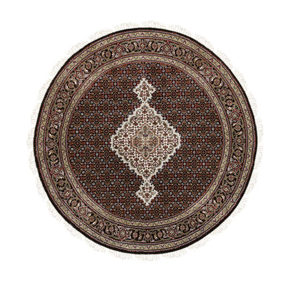 Fine Oriental Wool Hand Knotted Rug Black Black 5.0X5.0 -O063543