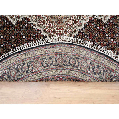 Fine Oriental Wool Hand Knotted Rug Black Black 5.0X5.0 -O063543