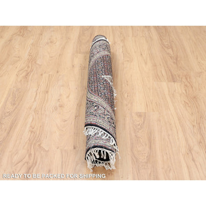 Fine Oriental Wool Hand Knotted Rug Black Black 5.0X5.0 -O063543