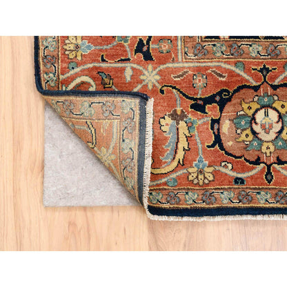 Heriz Wool Hand Knotted Rug Blue Orange 8.1X10.1 -O063546