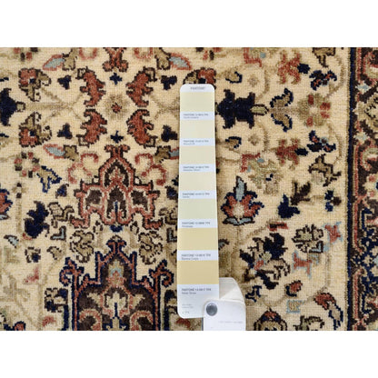 Heriz Wool Hand Knotted Rug Beige Black 2.7X10.3 -O063588