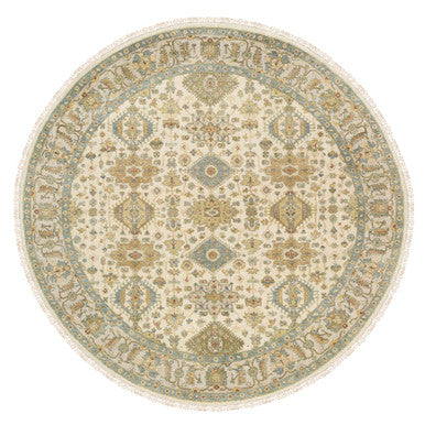Heriz Wool Hand Knotted Rug Ivory Light Gray 8.10X8.10 -O063631