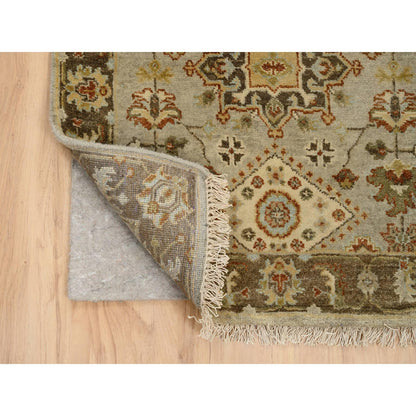 Heriz Wool Hand Knotted Rug Grey Brown 2.7X12.1 -O063634