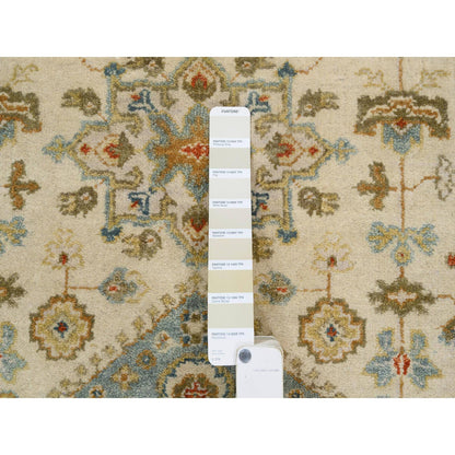 Heriz Wool Hand Knotted Rug Ivory Light Gray 2.7X9.9 -O063665