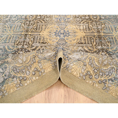 Transitional Wool & Silk Hand Knotted Rug Brown Brown 8.0X9.10 -O063678