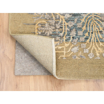 Transitional Wool & Silk Hand Knotted Rug Brown Brown 9.2X12.0 -O063680