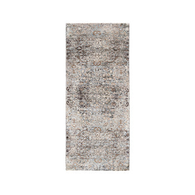 Transitional Wool & Silk Hand Knotted Rug Grey 2.6X6.0  -O063711