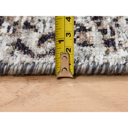 Transitional Wool & Silk Hand Knotted Rug Grey 2.6X6.0  -O063711