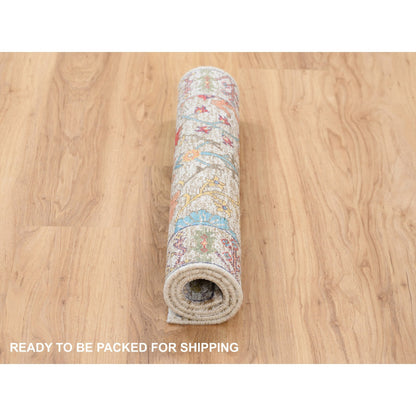 Wool and Silk Wool & Silk Hand Knotted Rug Beige Beige 2.2X3.1 -O063741