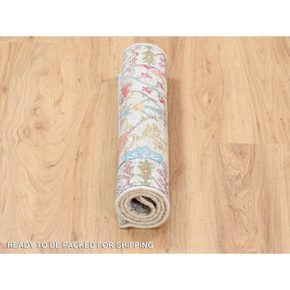 Wool and Silk Wool & Silk Hand Knotted Rug Beige Beige 2.3X3.2 -O063743