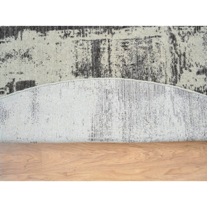 Modern and Contemporary Wool & Silk Hand Loomed Rug Black No Border 10.0X10.0 -O063749