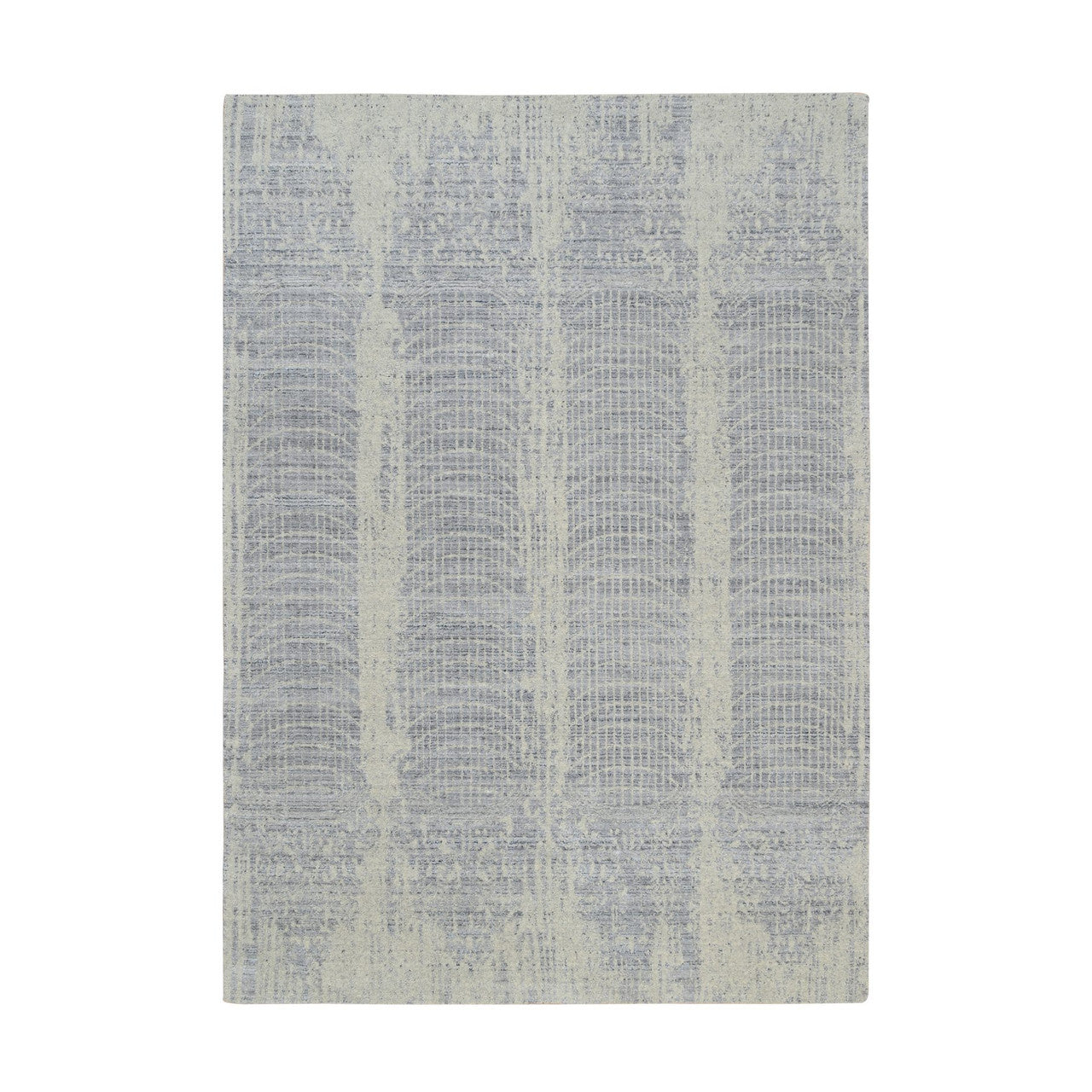 Gray 6'0" x 9'0" Modern and Contemporary Handloom Wool/Silk Rug - Sku: O063753