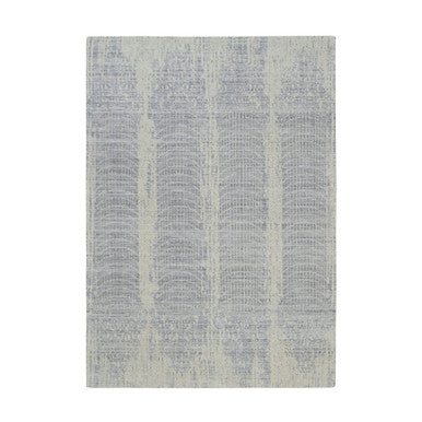 Modern and Contemporary Wool & Silk Hand Loomed Rug Grey No Border 6.0X9.0 -O063753