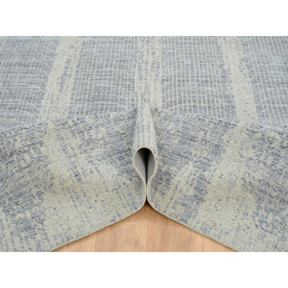 Modern and Contemporary Wool & Silk Hand Loomed Rug Grey No Border 6.0X9.0 -O063753