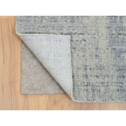 Modern and Contemporary Wool & Silk Hand Loomed Rug Grey No Border 2.6X12.0 -O063754