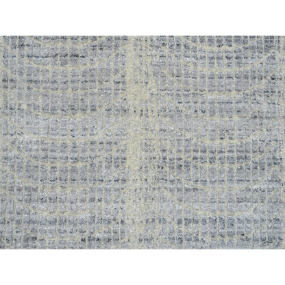Modern and Contemporary Wool & Silk Hand Loomed Rug Grey No Border 2.6X12.0 -O063755