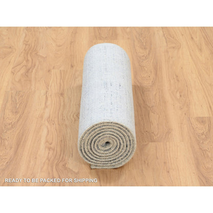 Modern and Contemporary Wool & Silk Hand Loomed Rug Grey No Border 2.6X10.0 -O063756