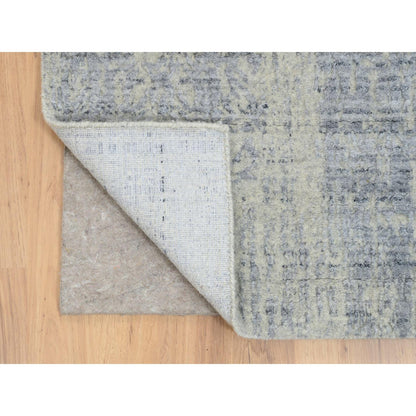Modern and Contemporary Wool & Silk Hand Loomed Rug Grey No Border 2.6X10.0 -O063757