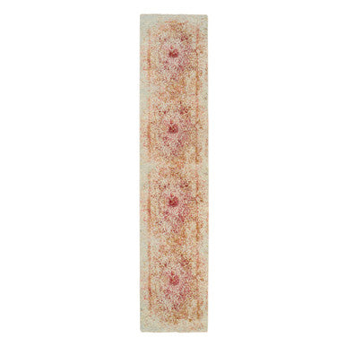 Modern and Contemporary Wool & Silk Hand Knotted Rug Pink No Border 2.6X11.10 -O063760