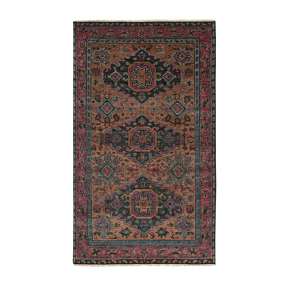 Oushak And Peshawar Wool Hand Knotted Rug Brown Purple 4.9X8.4 -O063781