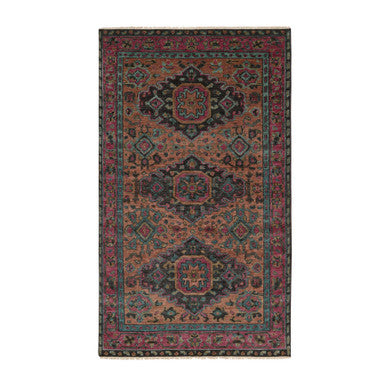 Oushak And Peshawar Wool Hand Knotted Rug Brown Purple 4.9X8.4 -O063781